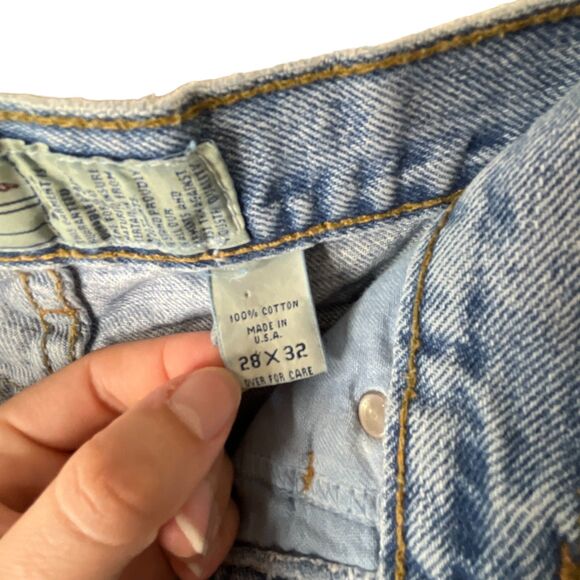 Abercrombie & Fitch Denim Super Skinny Jeans Sz 28x32 90s Light Wash Raw Hem - Picture 9 of 14